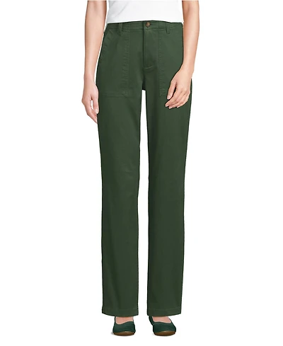 Lands' End Women's High Rise Chino Utility Straight Leg Pants