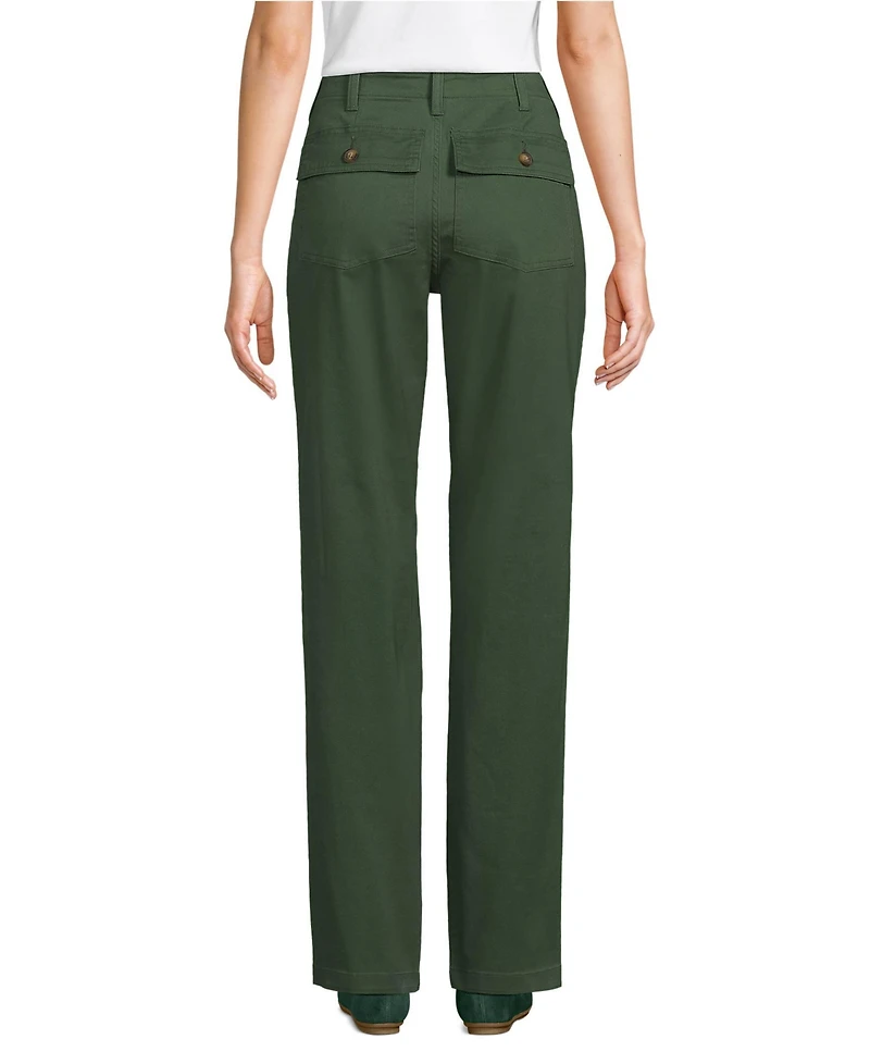 Lands' End Women's High Rise Chino Utility Straight Leg Pants