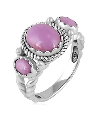 American West Jewelry Sterling Silver Phosphosiderite 3-Stone Ring