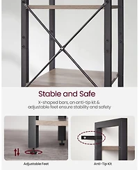 Slickblue Narrow 5-Tier Bookshelf, Small Multi-Tier Bookcase for Living Room & Bedroom