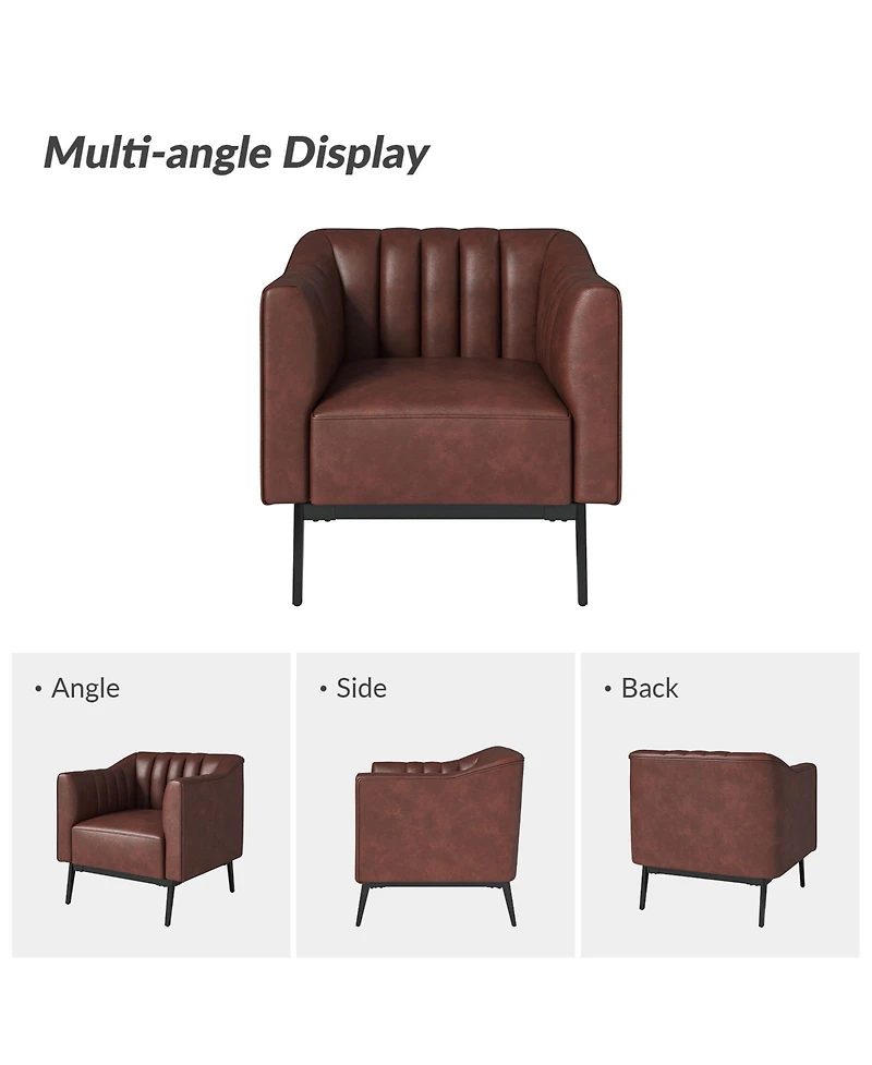 Hulala Home Benjamin Industry 30" Wide Chair with Solid Back