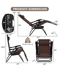 Inolait Outdoor Folding Zero Gravity Reclining Lounge Chair