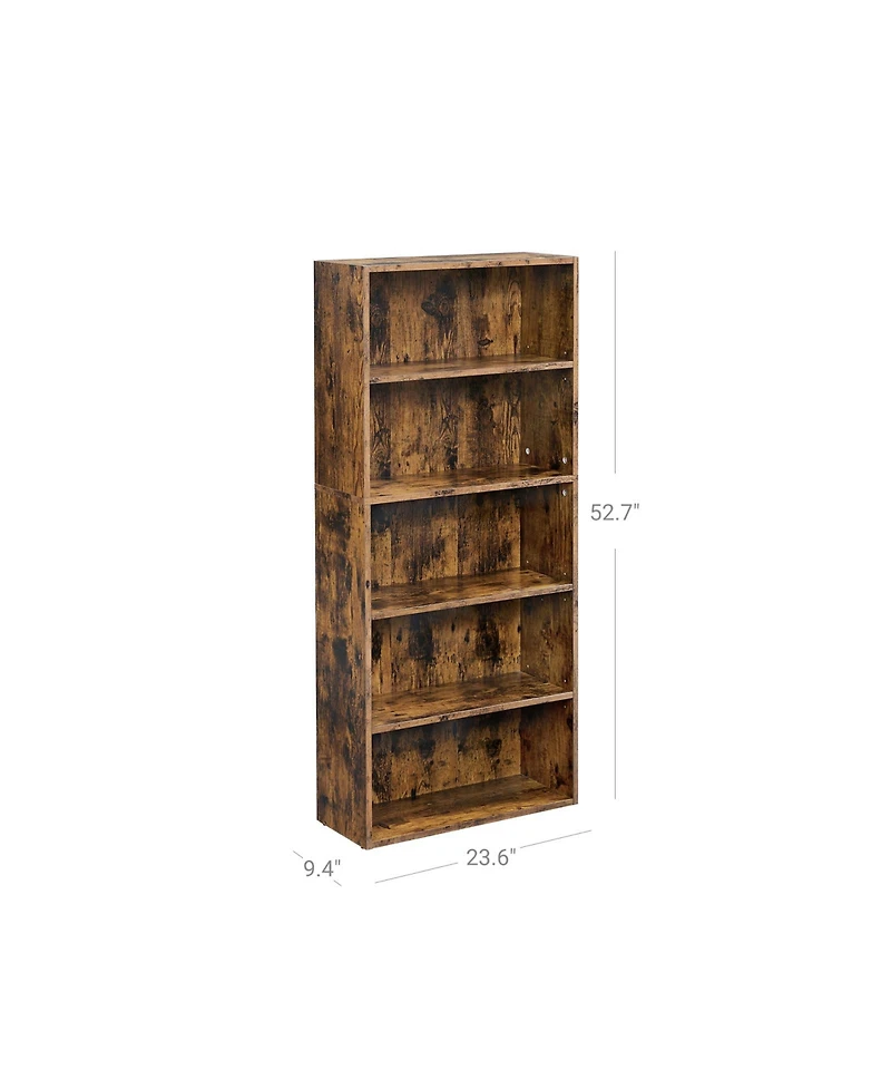 Slickblue Bookshelf with Adjustable Storage Shelves, Open Bookcase Floor Standing Unit