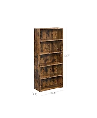 Slickblue Bookshelf with Adjustable Storage Shelves, Open Bookcase Floor Standing Unit