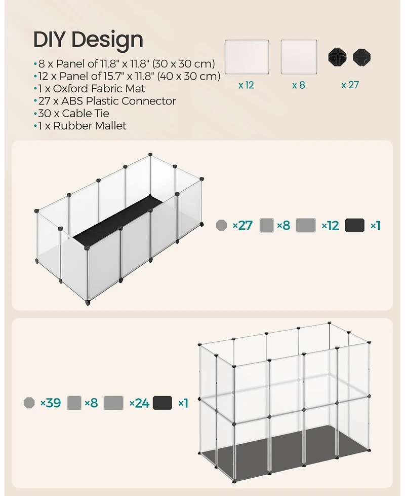 Slickblue Portable Pet Playpen with Floor and Removable Oxford Fabric Mat for Indoor & Outdoor Use