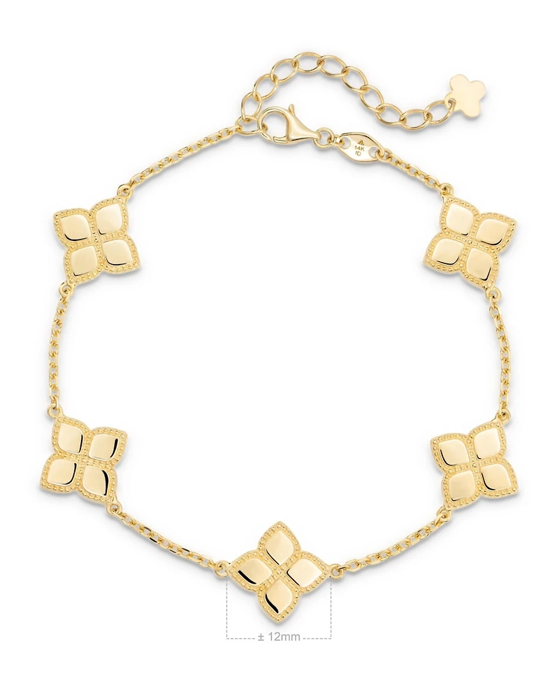 Devata Clover Chain Bracelet in 14K Gold, 6.5 in adj to 7.5 in