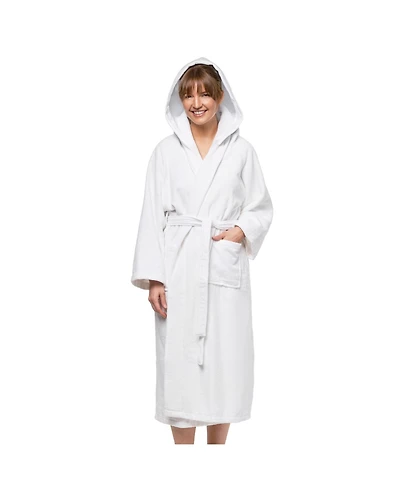 Ben Kaufman Hooded Velour Robe - Unisex Cotton Kimono Bathrobe for Men & Women, Luxury Hotel Spa Soft Plush & Lightweight - 1PK