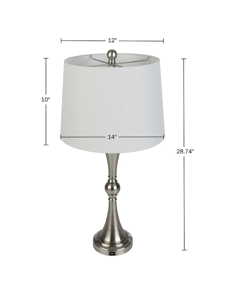 Lavish Home 28.74" Usb Charging Led Table Lamp Set