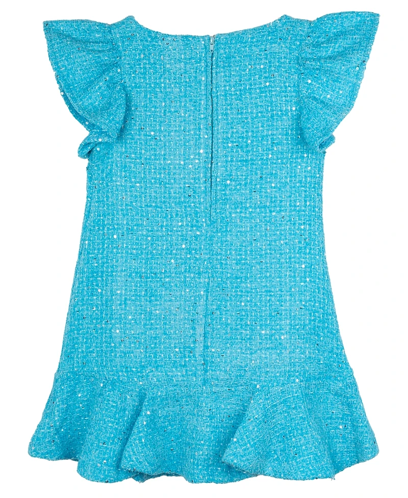 Sparkle & Shine Little Girls Sequin Tweed Dress