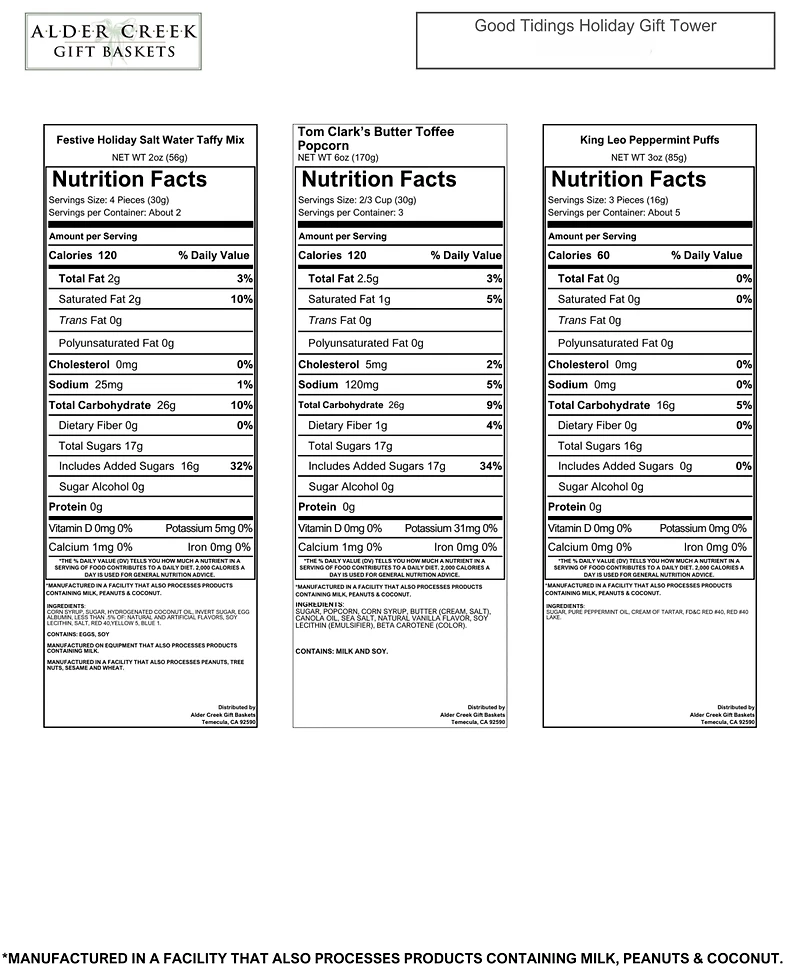 Alder Creek Gift Baskets Good Tidings Gift Tower, 4 Piece