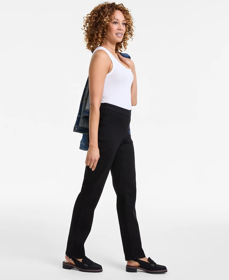 Style & Co Women's Mid-Rise Straight Pull-On Jeans