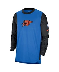 Nike Men's Blue/Black Oklahoma City Thunder 2024/25 City Edition Authentic Pregame Performance Long Sleeve Shooting T-Shirt