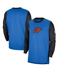 Nike Men's Blue/Black Oklahoma City Thunder 2024/25 City Edition Authentic Pregame Performance Long Sleeve Shooting T-Shirt