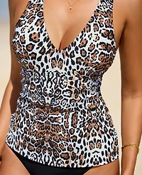 Cupshe Women's Racerback Top Cutout Flowy Mid Rise Bottom Tankini Sets