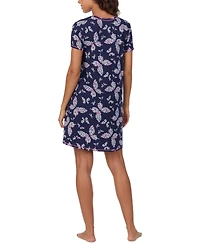 Cuddl Duds Women's Printed Short-Sleeve Sleepshirt