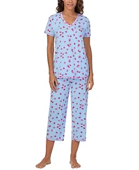 Cuddl Duds Women's 2-Pc. Cropped Short-Sleeve Pajama Set