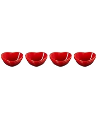 Le Creuset Stoneware Heart Mini Bowls, Set of 4