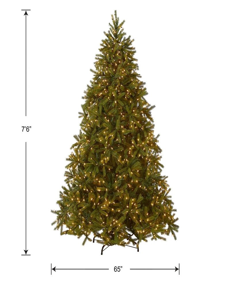 National Tree Company 7.5' "Feel Real" Jersey Fraser Fir Hinged Tree with 1250 Clear Lights