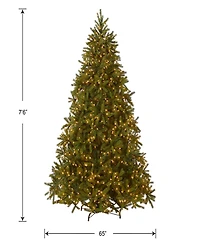National Tree Company 7.5' "Feel Real" Jersey Fraser Fir Hinged Tree with 1250 Clear Lights