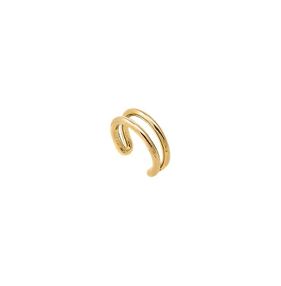 Solid Double Row Ear Cuff 14K