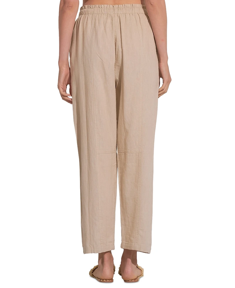 Elan Women's High-Rise Straight-Leg Drawstring Pants