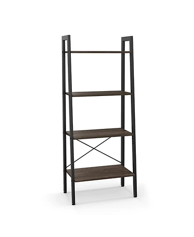Gouun 4-Tier Bookshelf with Metal Frame and Adjustable Foot Pads