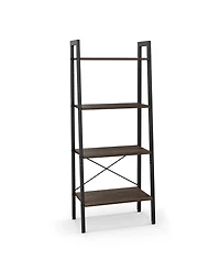 Gouun 4-Tier Bookshelf with Metal Frame and Adjustable Foot Pads