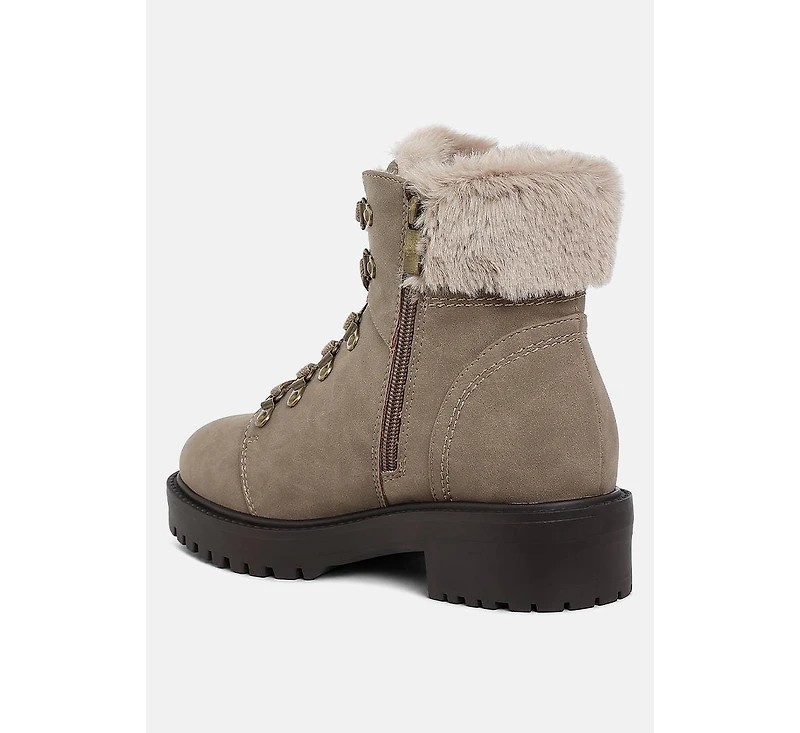 Maranta Faux Fur Collar Ankle Boots