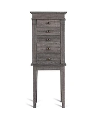 Gouun Standing Jewelry Cabinet Storage Organizer with Wooden Legs