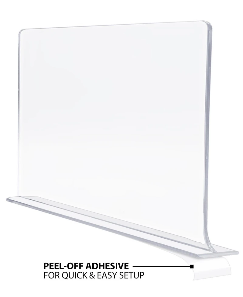 Sorbus Acrylic Adhesive Shelf Divider Organizers, w/Self Adhesive Tape, Great for Closet Organization, Separating, Kitchen Cabinets and more 6-Pack