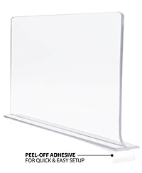 Sorbus Acrylic Adhesive Shelf Divider Organizers, w/Self Adhesive Tape, Great for Closet Organization, Separating, Kitchen Cabinets and more 6-Pack