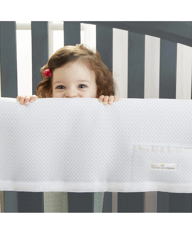 BreathableBaby Breathable Mesh Crib RailGuard Teething Cover, 51" Long Panel