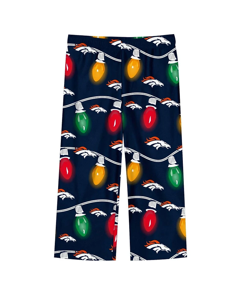 Outerstuff Toddler Denver Broncos Two-Piece Garland Holiday Long Sleeve Pajama Set
