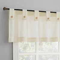 Cotton Blend Button Tab Top Cafe Curtain Pair