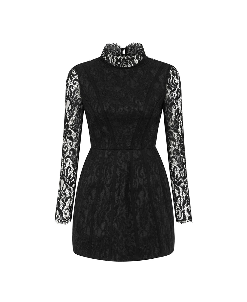 Nocturne Women's Lace Long Sleeve Minidress