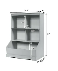 Gouun 3-Tier Children's Multi-Functional Bookcase Toy Storage Bin Floor Cabinet