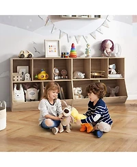 Gouun 5-Cube Wooden Kids Toy Storage Organizer with Anti-Tipping Kits