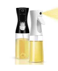 Cheer Collection Set of 2 Glass Oil Spray Bottles - 300ml (10oz), Black and White