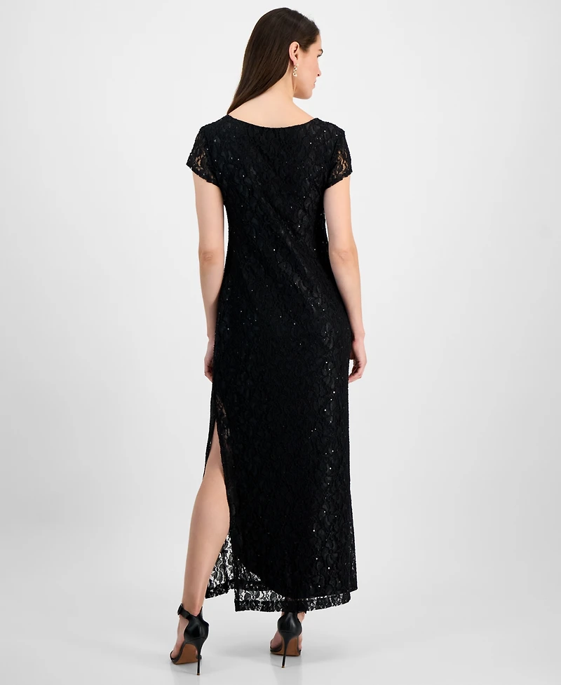 Connected Petite Lace Wired V-Neck Maxi Dress