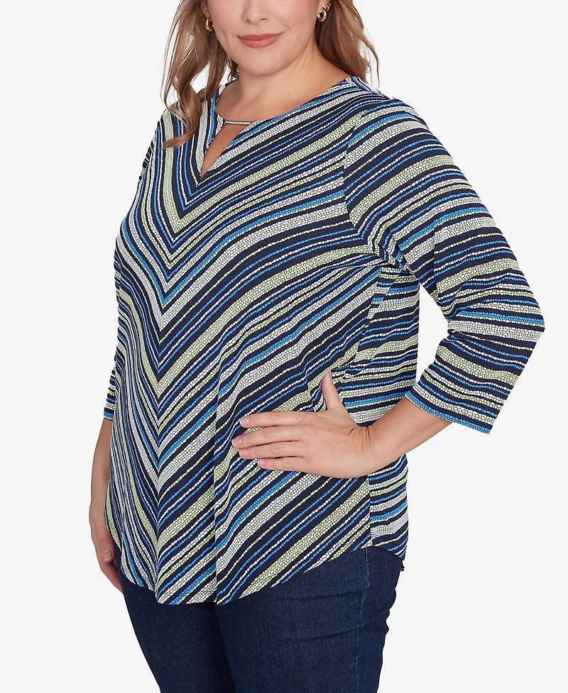 Ruby Rd. Plus Pebble Stripe Knit Top