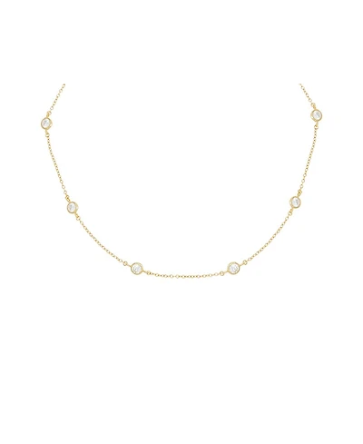 By Adina Eden Gold Plated Diamond By Yard Choker Necklace