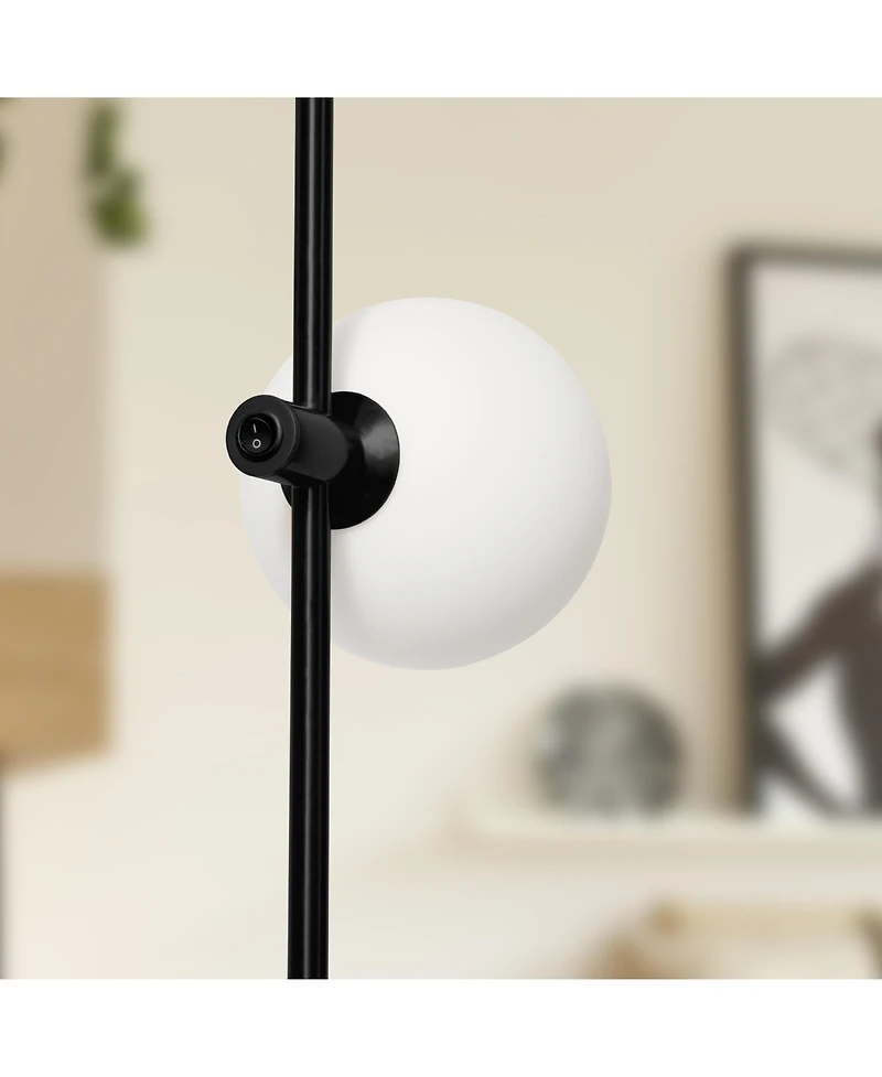Equinox Modern Wall Plug-In Led Sconce Lamp with Glass Globe Shades (62")
