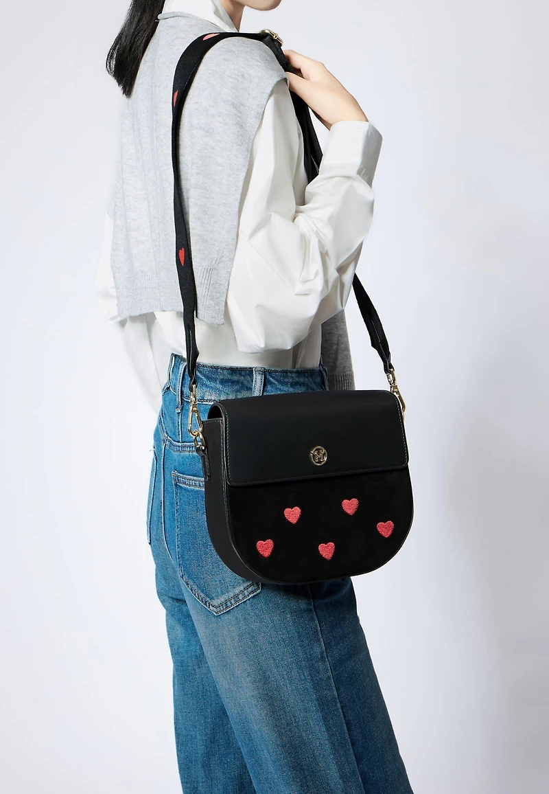 Embroidered Victoria Hyde Love heart Party Small Satchel Crossbody