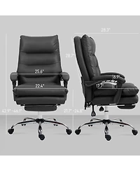 Vinsetto Microfibre Massage Office Chair with Heat, Reclining,
