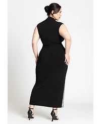 Eloquii Plus Funnel Neck Knit Dress With Sequin