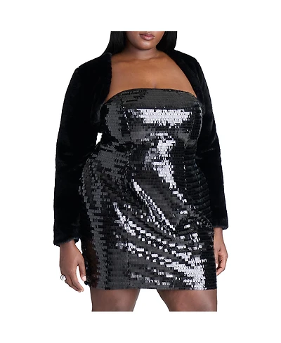 Eloquii Women's Faux Fur Bolero