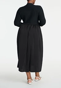 Eloquii Women's Elements Mockneck Twofer Midi Dress