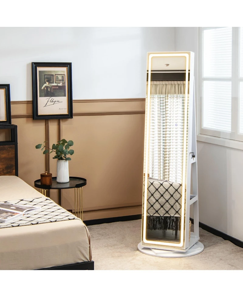 Gouun Standing Jewelry Cabinet with Adjustable Led Lights