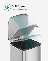 Slickblue 5.2-Gallon (20L) Stainless Steel Trash Can, Kitchen Garbage Bin with Durable Design