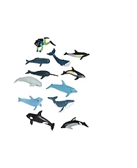 Wild Republic Nature Tube Whale And Dolphin Figurines, 12 Pieces